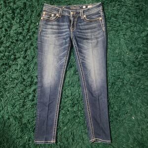 Miss Me Signature Rise Skinny Jeans Women’s Size 31 Dark Wash Embellished 31x30
